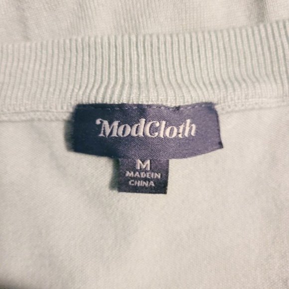 Modcloth Sage Green Scoop Neck Short Sleeve Pullover Sweater - Picture 4 of 5